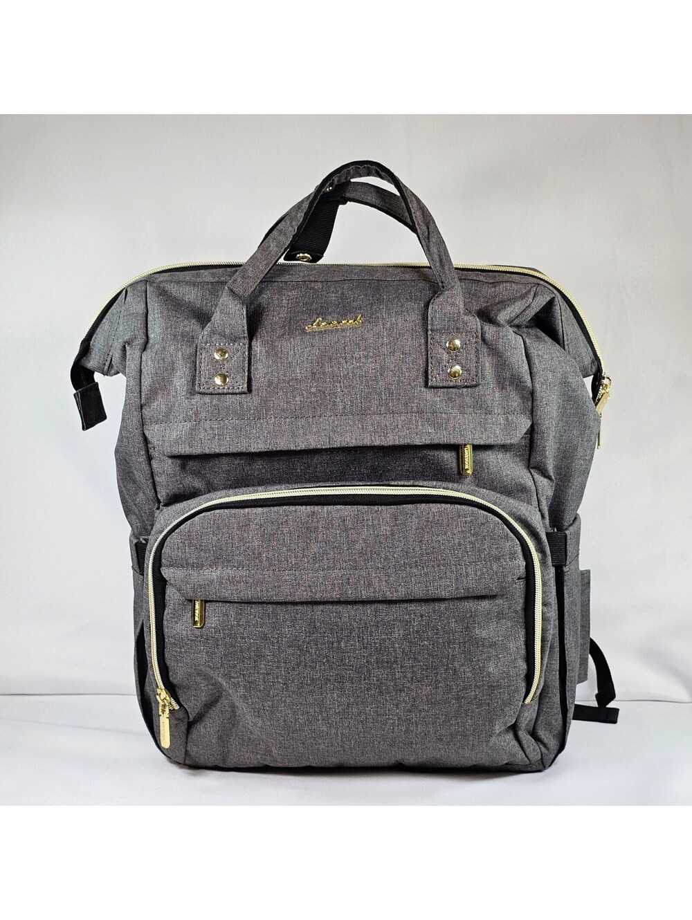 Lovevook Laptop Backpack Grey Heather Gold Hardware USB Charging Port Travel Bag